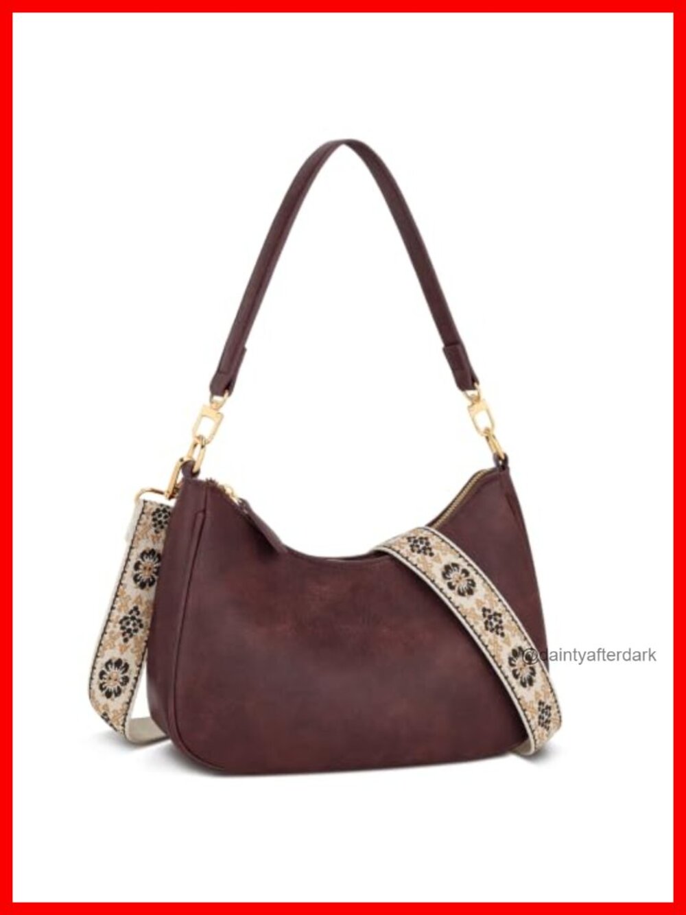 Small Cute PU Leather Vintage Shoulder Bag Boho Crossbody Purse